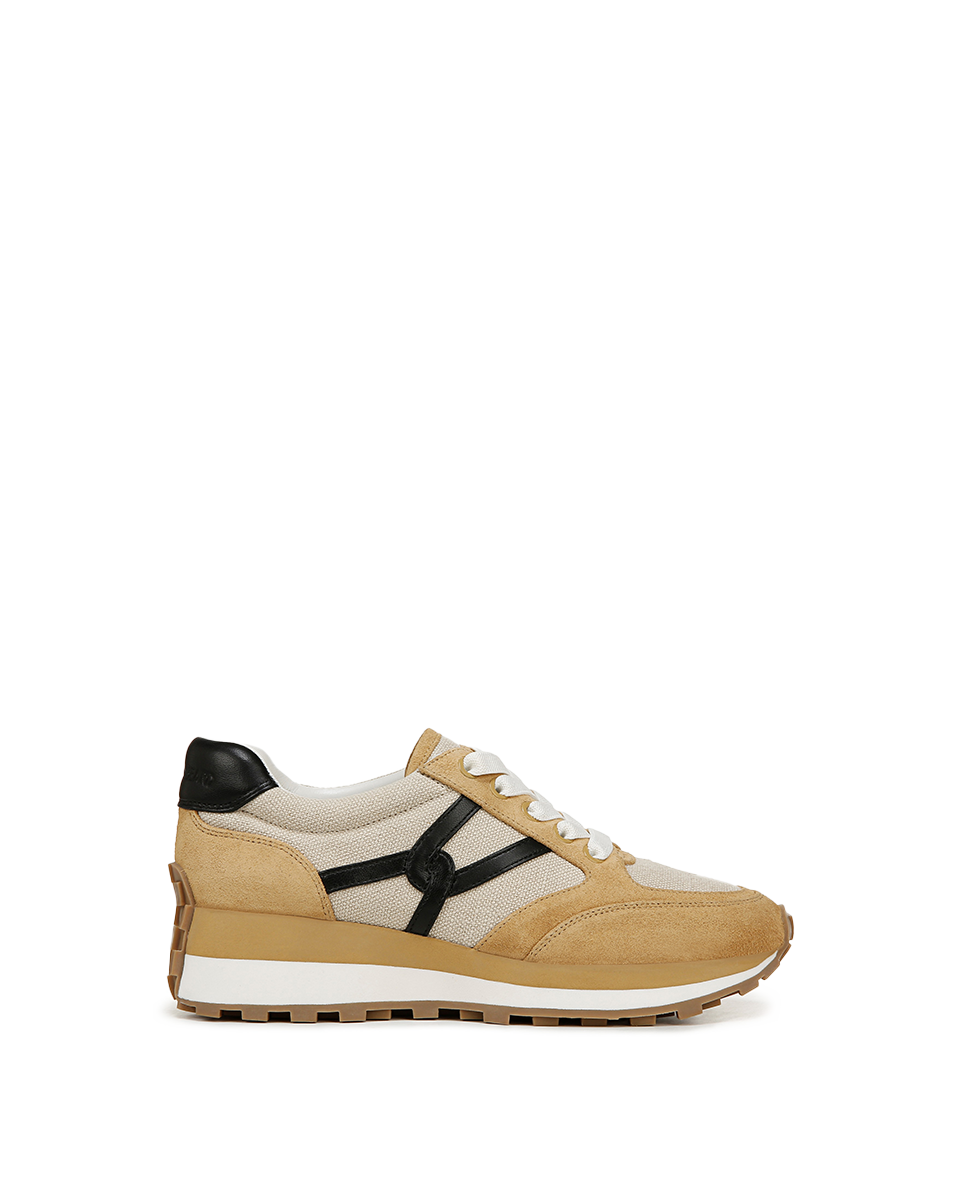 Valentina Leather Sneakers with Cushioned Midsole & Suede Details | Comfortable & Stylish