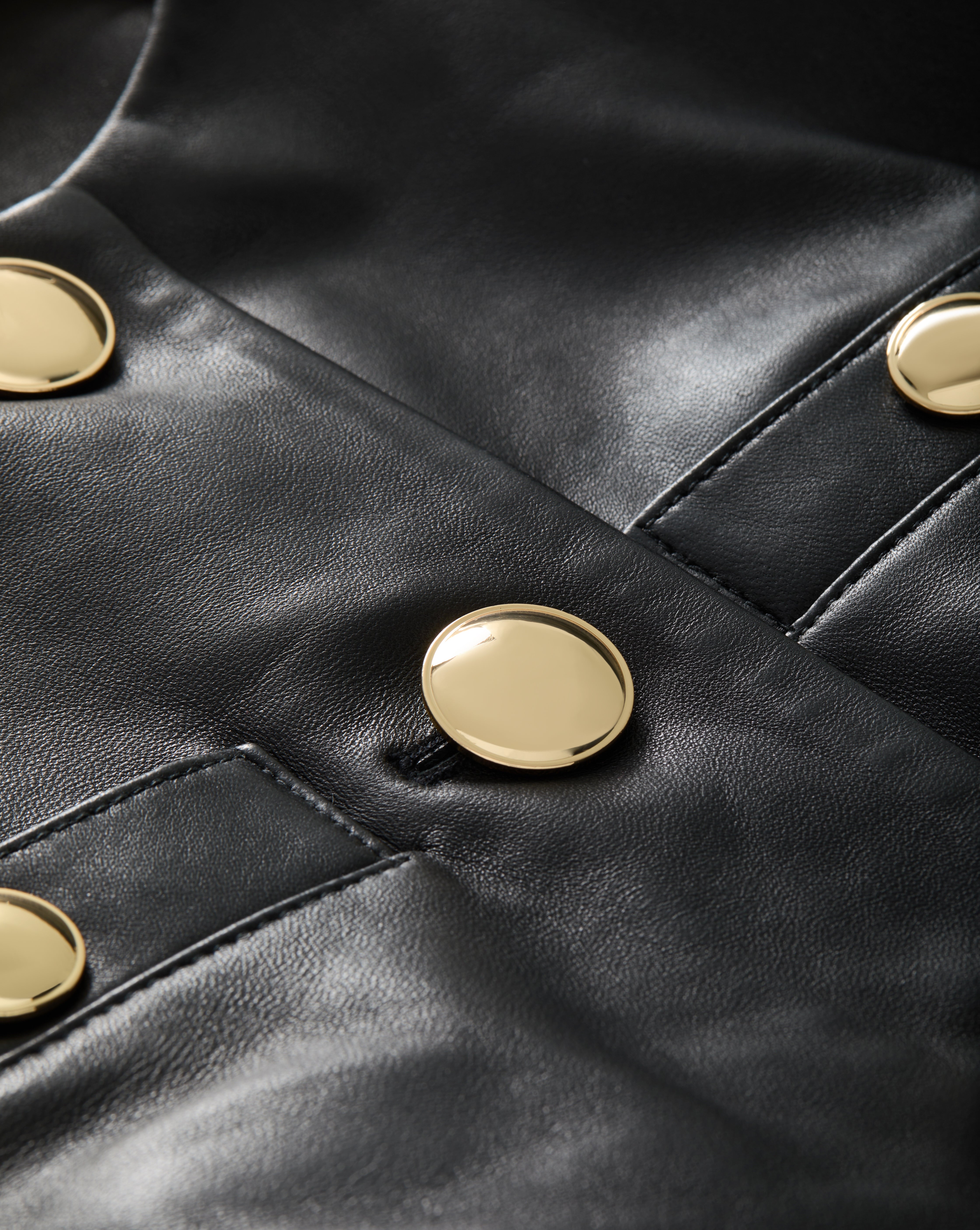 Women's Leather Vest with Angled Hem & Welt Pockets | Tamara