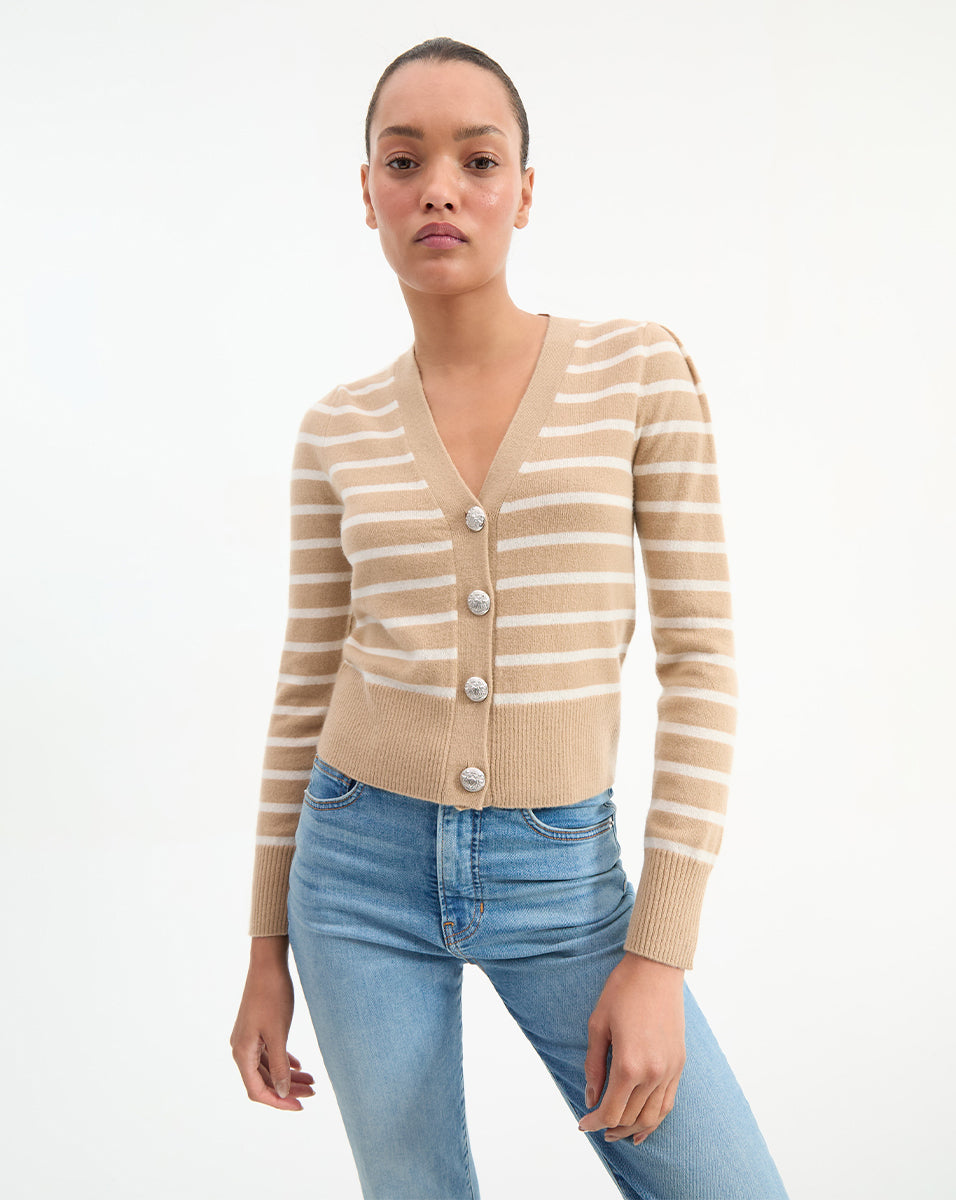 Striped Cashmere Cardigan for Women | Solene Nautical Style