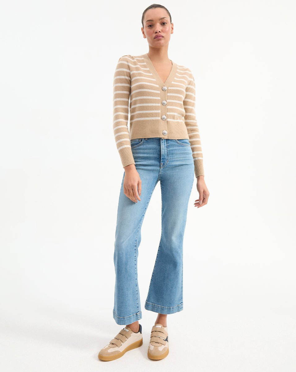 Striped Cashmere Cardigan for Women | Solene Nautical Style