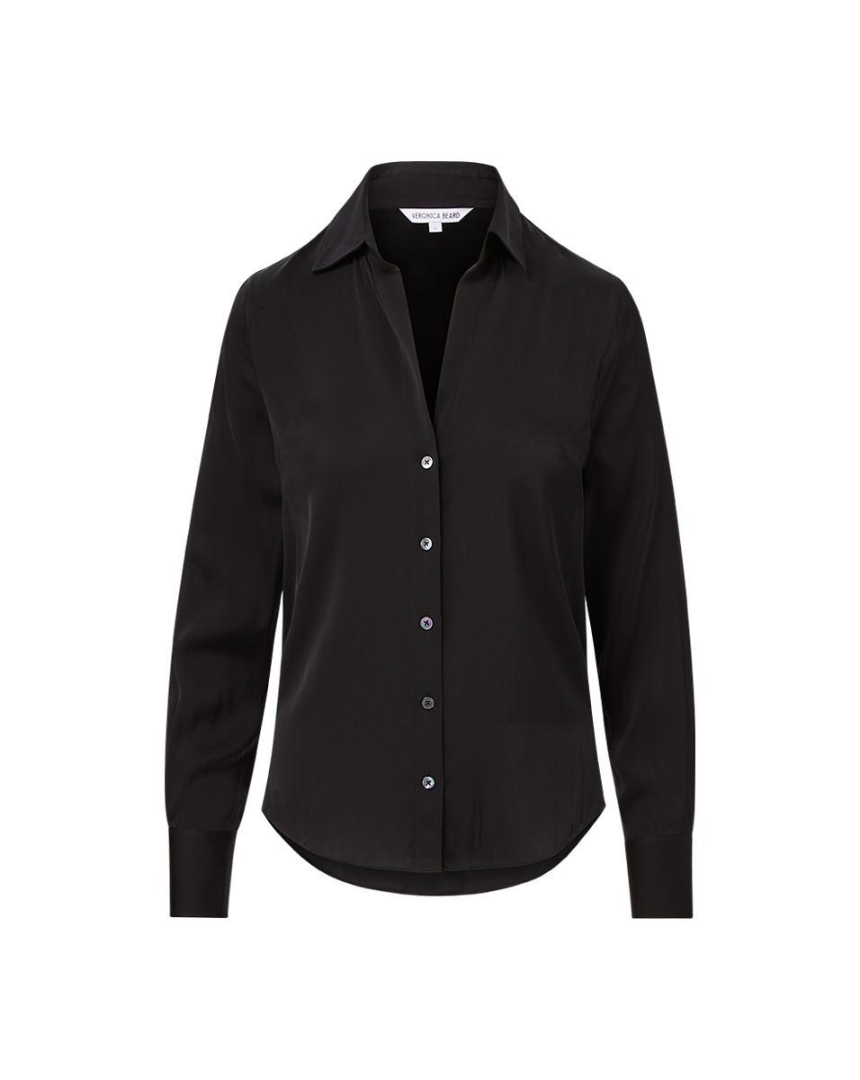 Premium Silk Shirt with Contrast Collar & Cuffs | Amelia