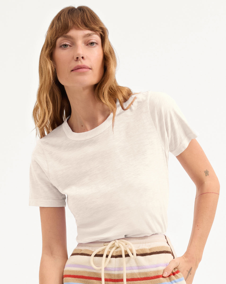 Soft Cotton Crewneck T-Shirt in Baby Blue | Relaxed Fit for Spring