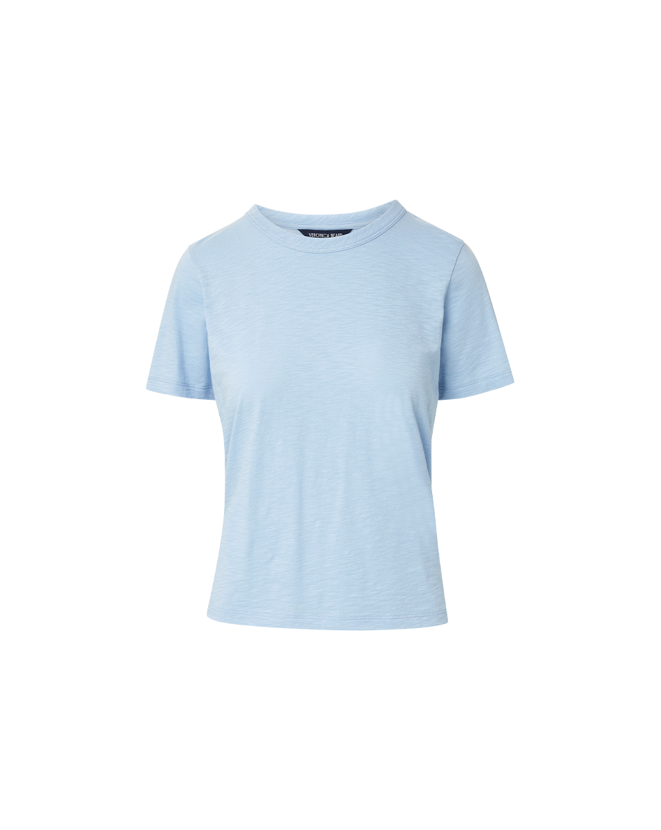 Soft Cotton Crewneck T-Shirt in Baby Blue | Relaxed Fit for Spring