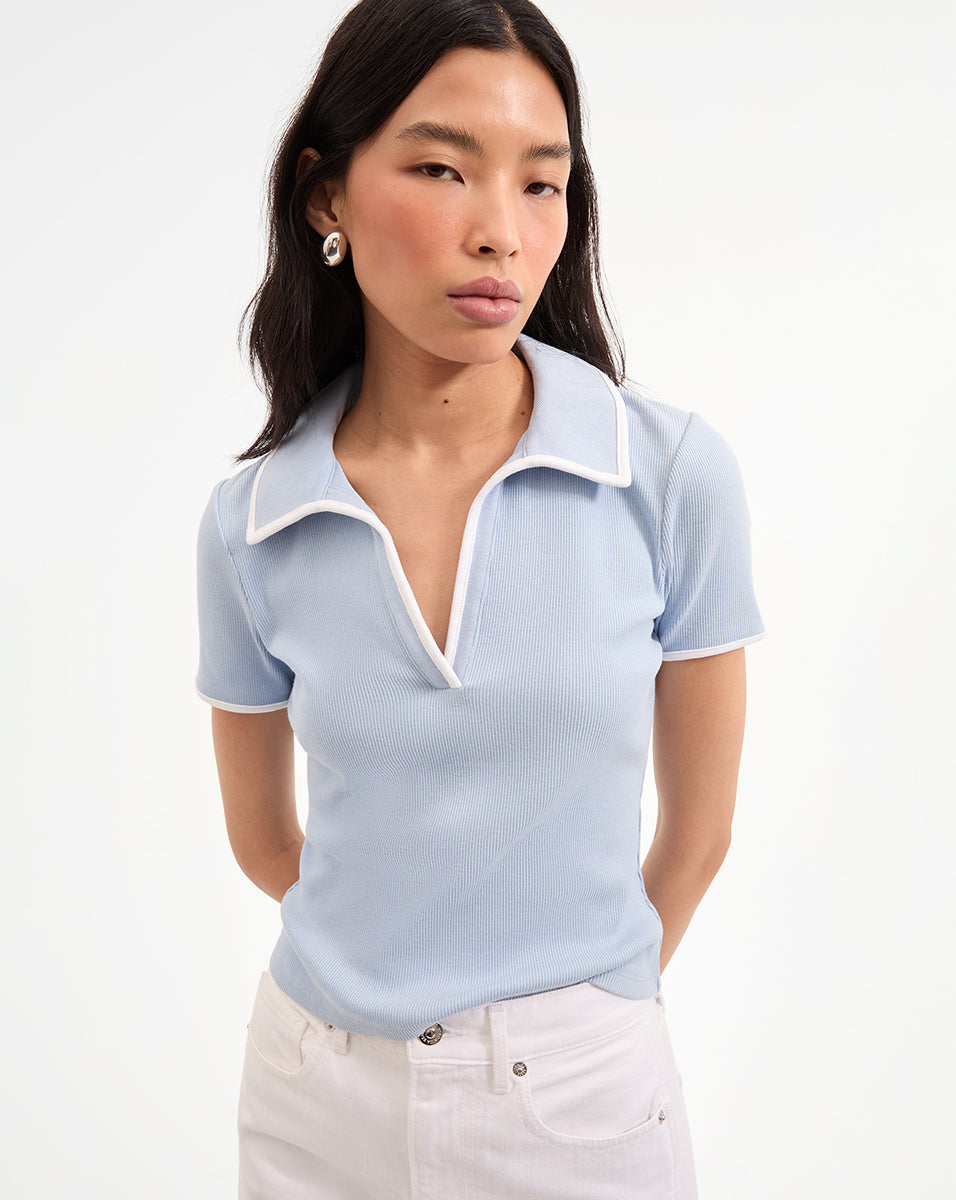 Men's Slim Fit Polo Shirt with Contrast Piping | Kearney