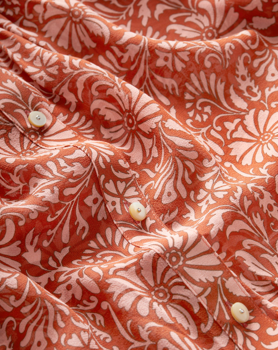 Silk Blouse with Floral Print & Blouson Sleeves | Ashlynn