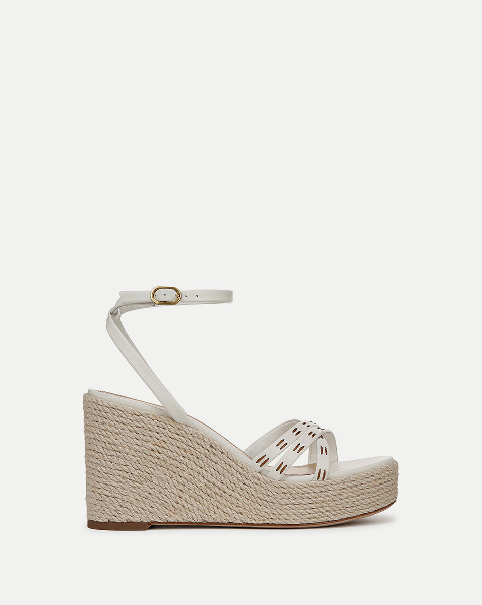 Braided Jute Wedge Espadrille Sandals with Ankle Wrap | Philene