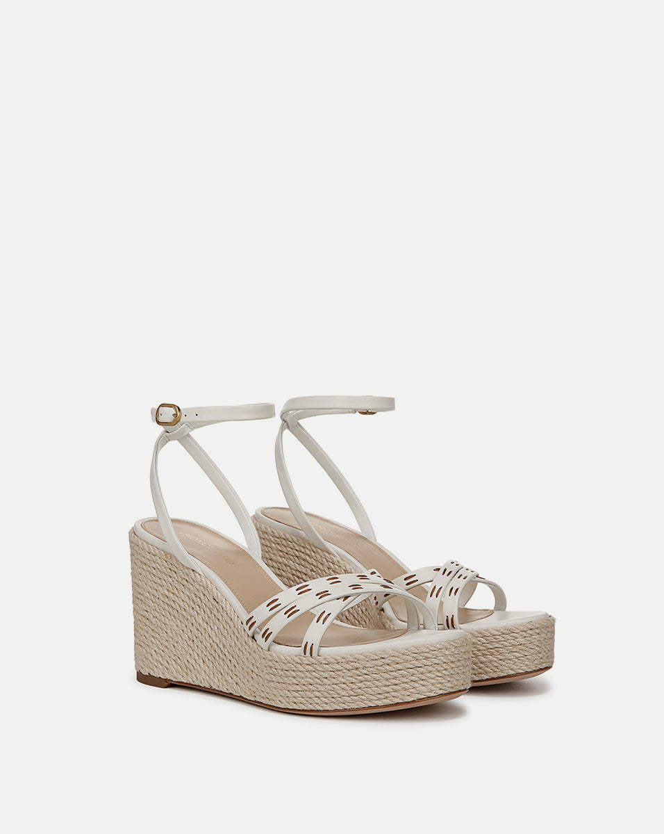 Braided Jute Wedge Espadrille Sandals with Ankle Wrap | Philene