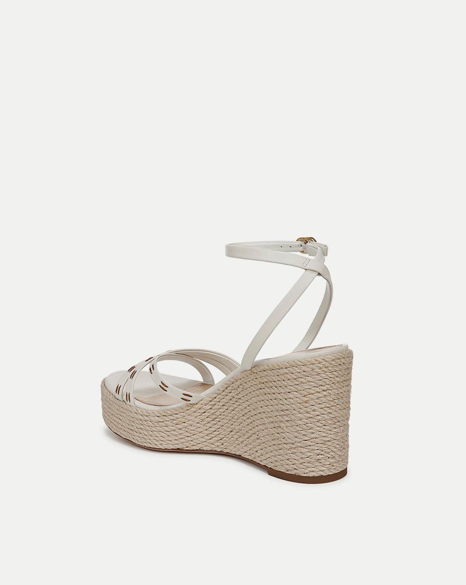 Braided Jute Wedge Espadrille Sandals with Ankle Wrap | Philene