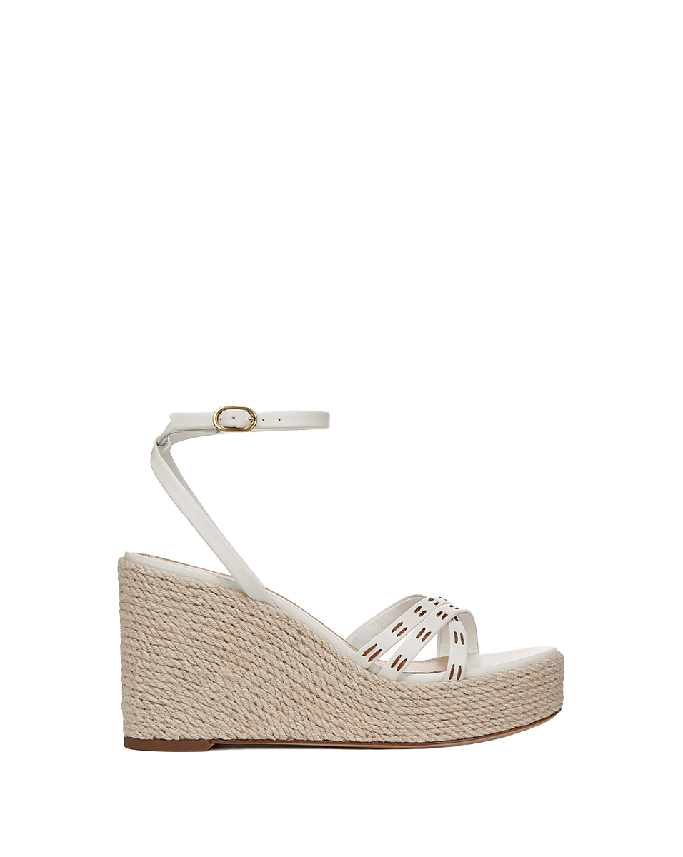 Braided Jute Wedge Espadrille Sandals with Ankle Wrap | Philene