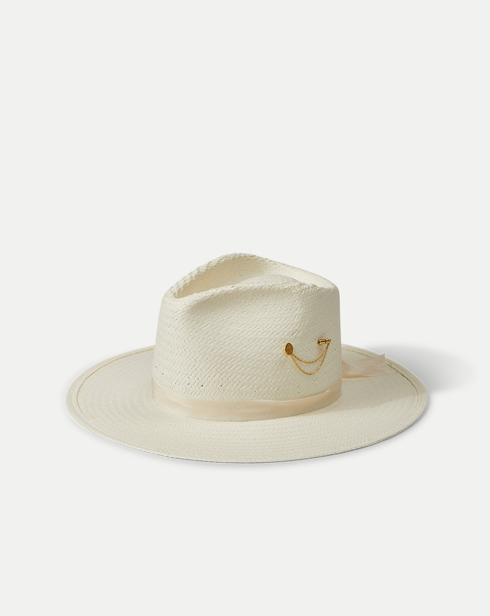 Packable Straw Sun Hat with UPF 50+ & Silk Ribbon | Freya