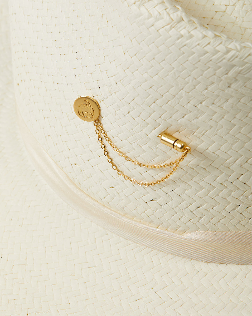 Packable Straw Sun Hat with UPF 50+ & Silk Ribbon | Freya