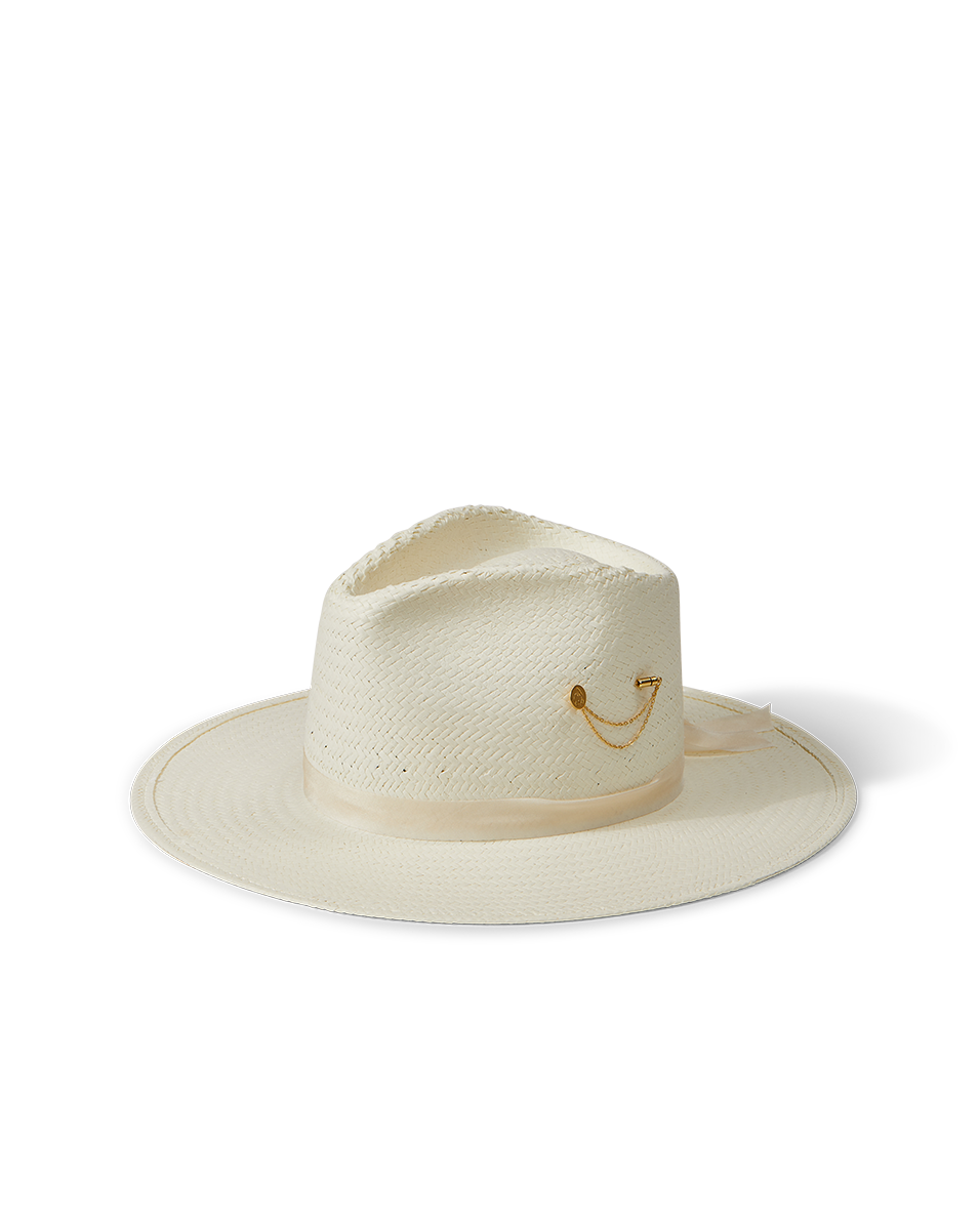 Packable Straw Sun Hat with UPF 50+ & Silk Ribbon | Freya