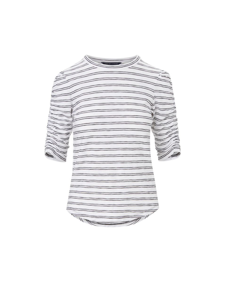 Ruched-Sleeve Cotton T-Shirt for Women | Waldorf