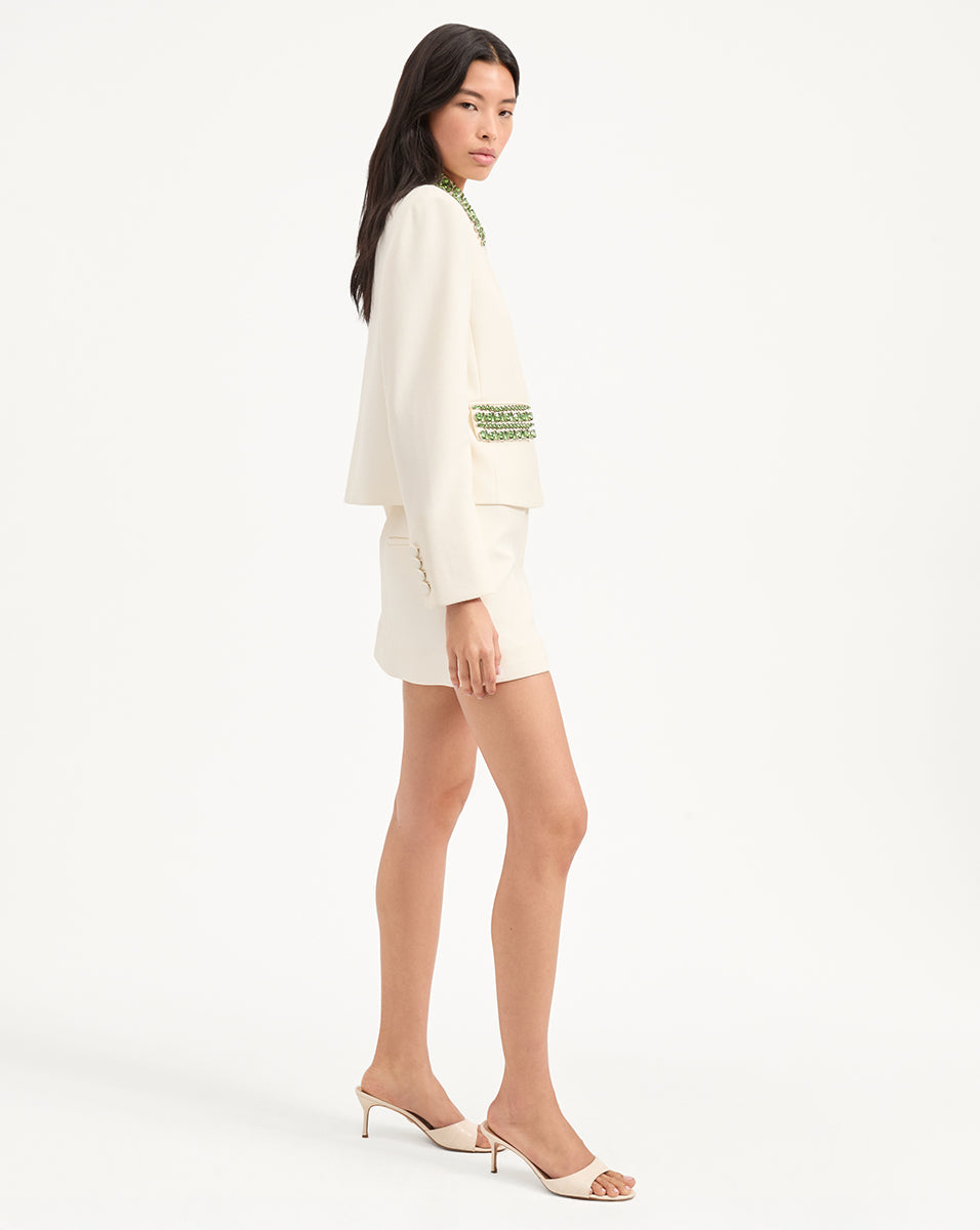 Embellished Cropped Jacket with Rhinestones | Imogen