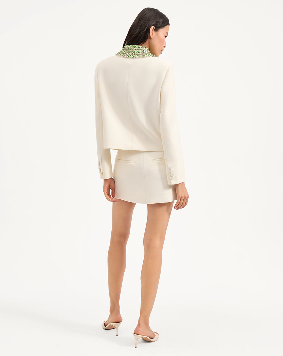 Embellished Cropped Jacket with Rhinestones | Imogen