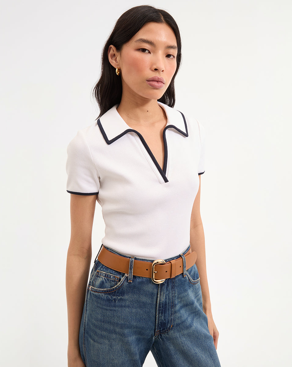 Men's Slim Fit Polo Shirt with Contrast Piping | Kearney