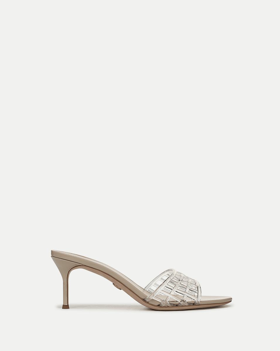 Perforated PVC Jelly Sandals with Kitten Heel | Tia
