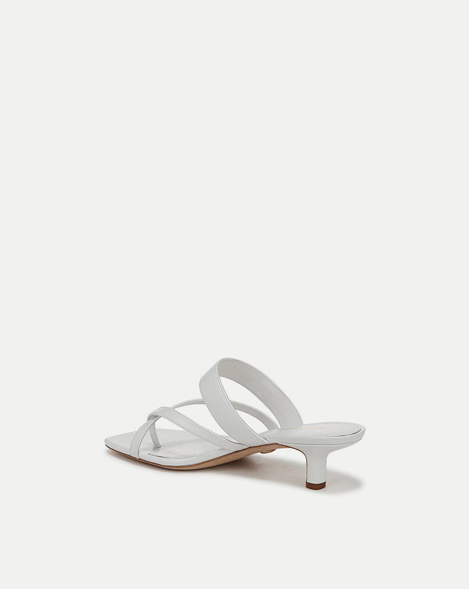 Leather Kitten Heel Sandals with Criss-Cross Straps | Alanis