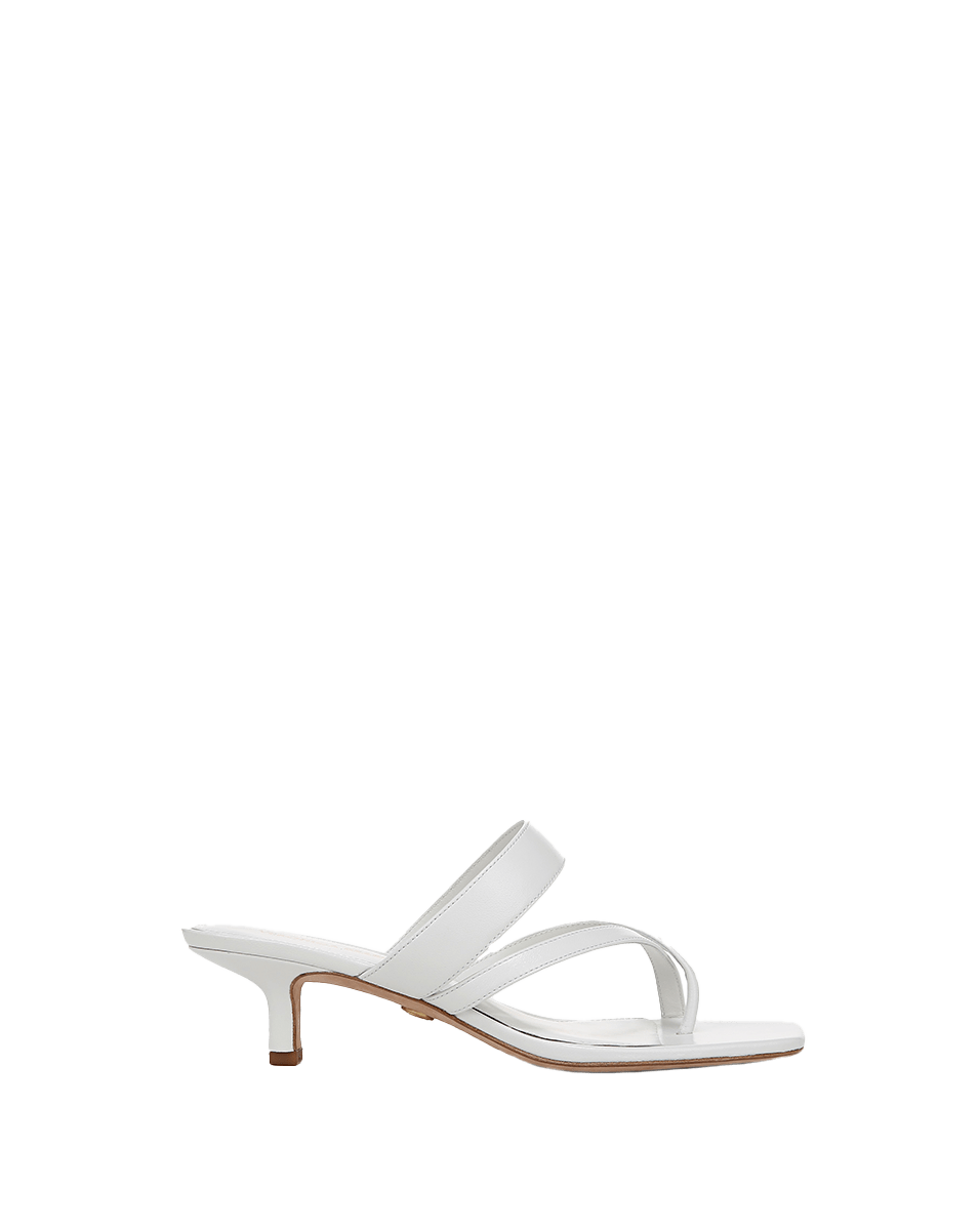 Leather Kitten Heel Sandals with Criss-Cross Straps | Alanis