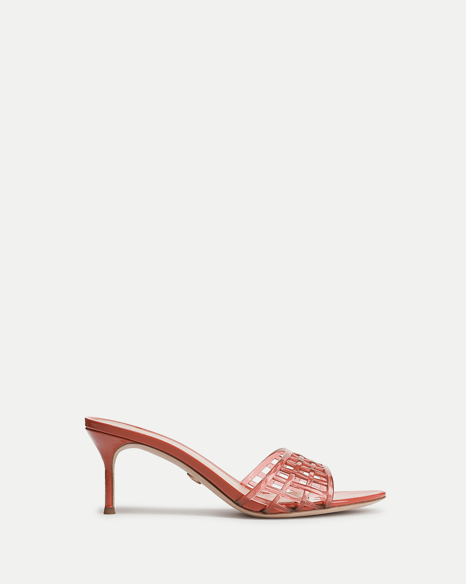 Perforated PVC Jelly Sandals with Kitten Heel | Tia