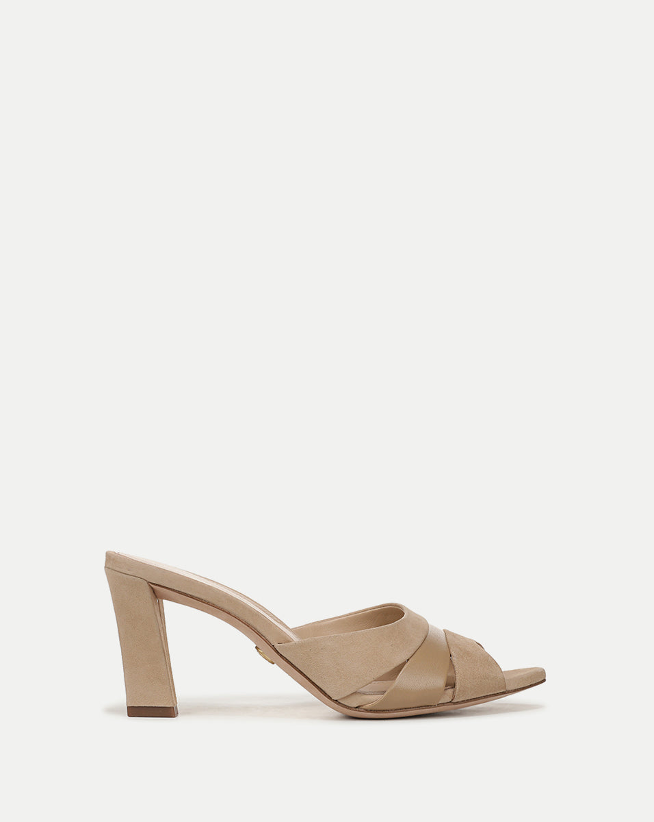 Suede Slide Sandals with 3-Inch Heel for Day to Night | Cassiel