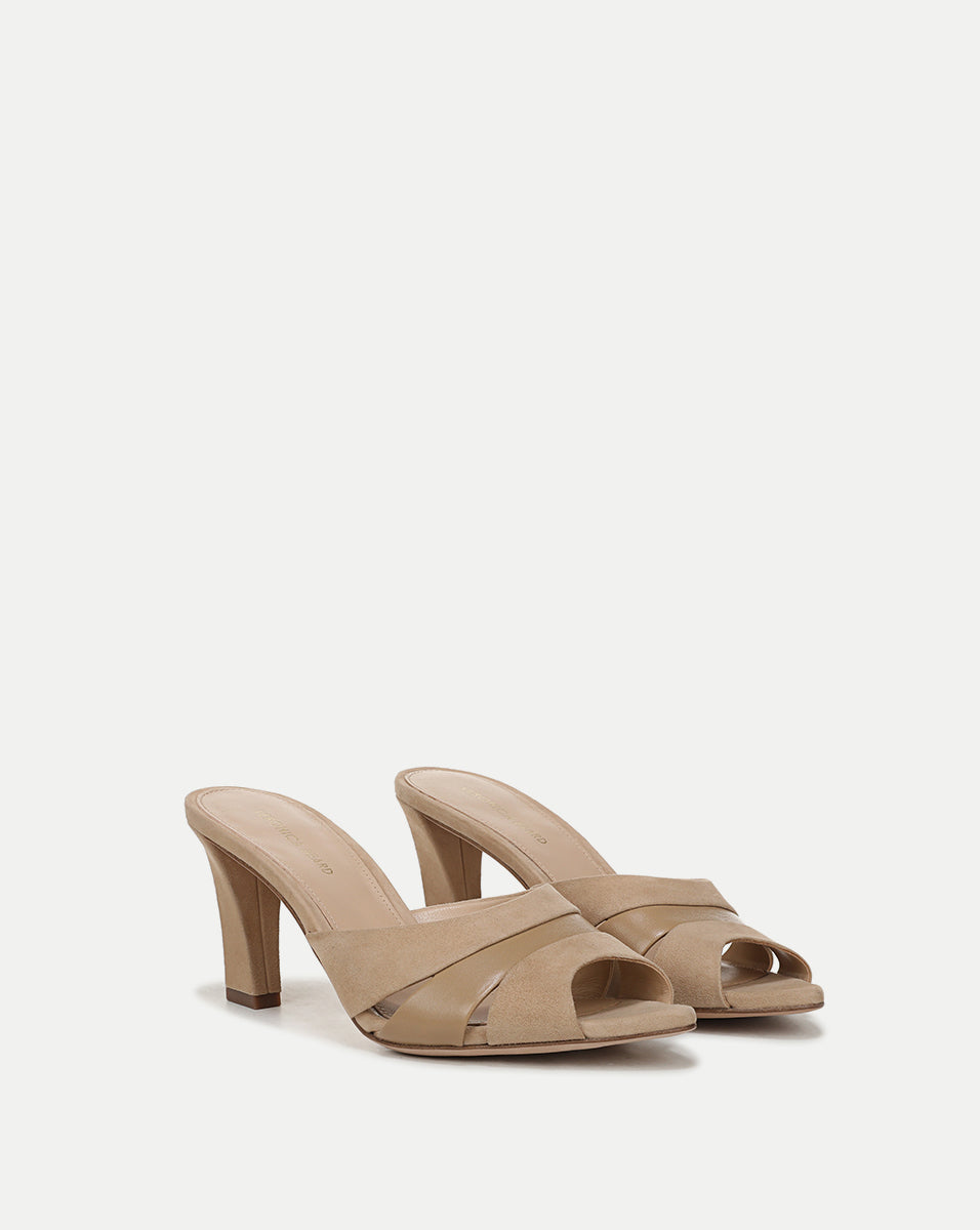 Suede Slide Sandals with 3-Inch Heel for Day to Night | Cassiel