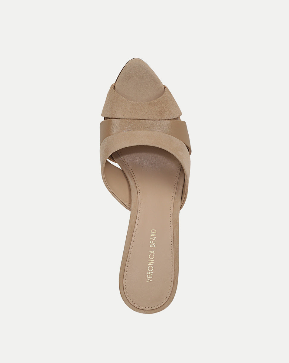Suede Slide Sandals with 3-Inch Heel for Day to Night | Cassiel