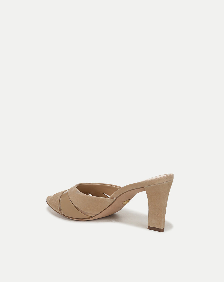 Suede Slide Sandals with 3-Inch Heel for Day to Night | Cassiel