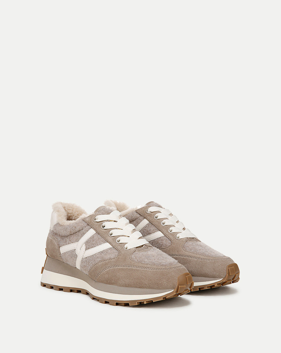 Shearling-Lined Sneakers for Women | Valentina Plush Winter Shoes