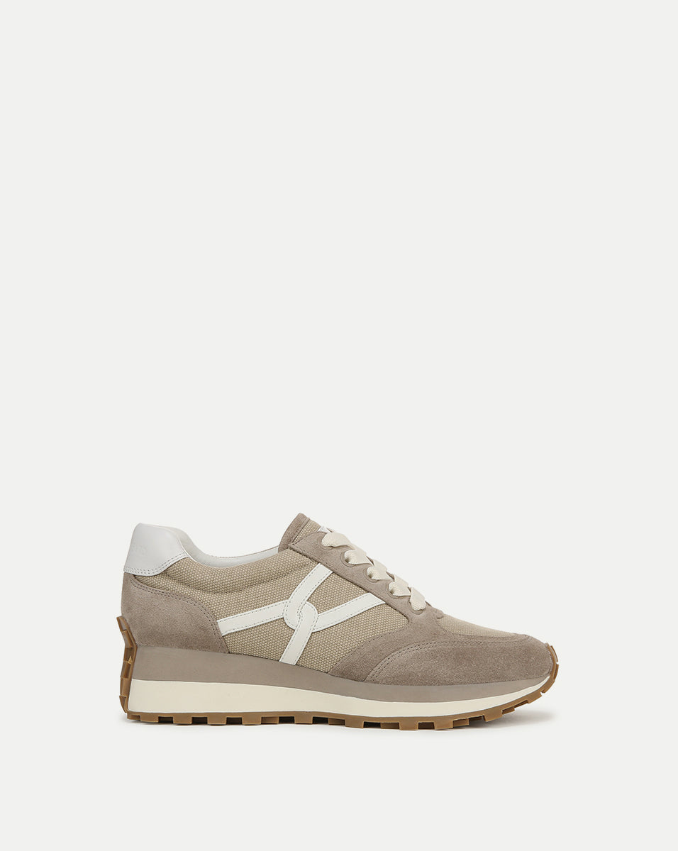 Valentina Leather Sneakers with Cushioned Midsole & Suede Details | Comfortable & Stylish
