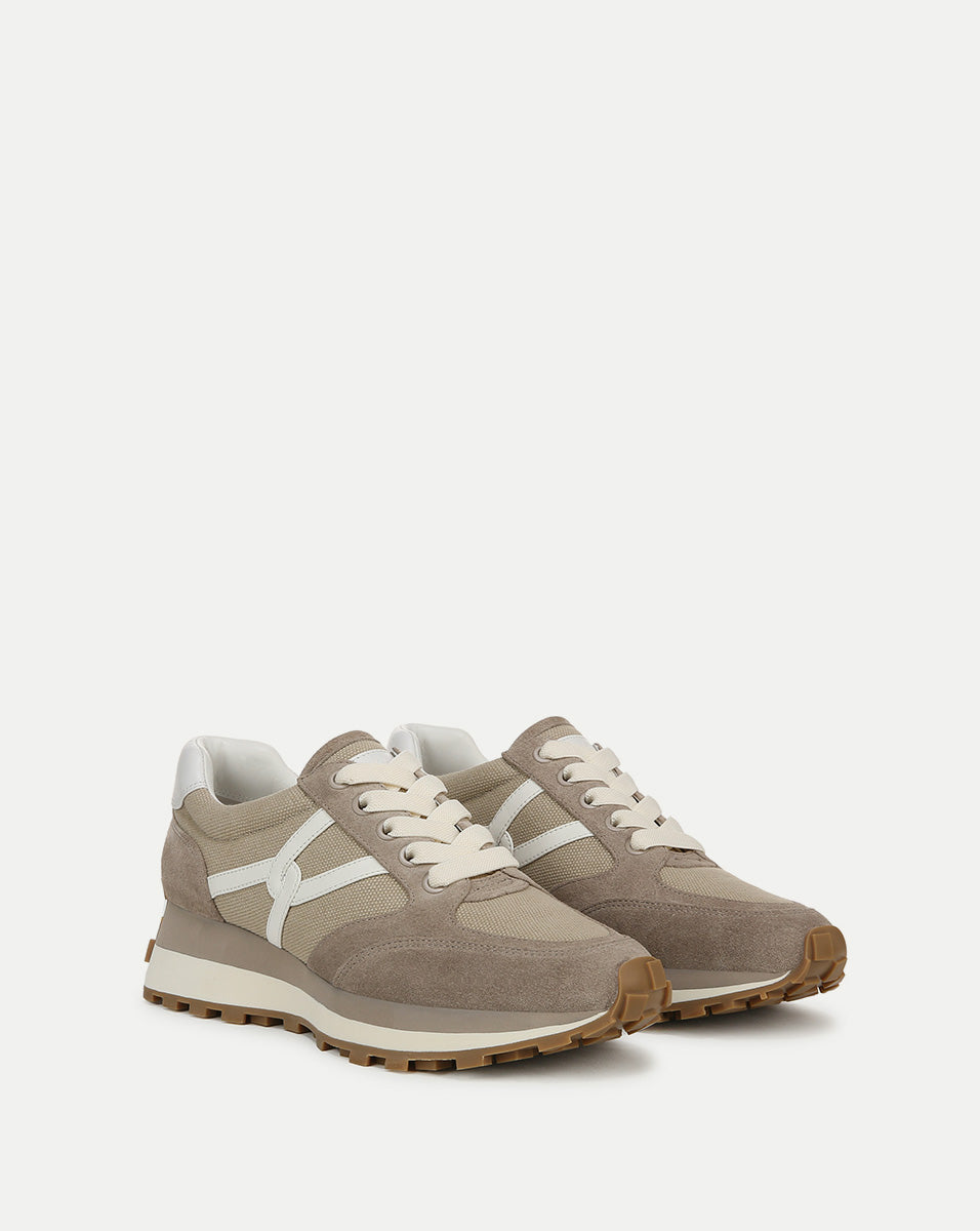 Valentina Leather Sneakers with Cushioned Midsole & Suede Details | Comfortable & Stylish