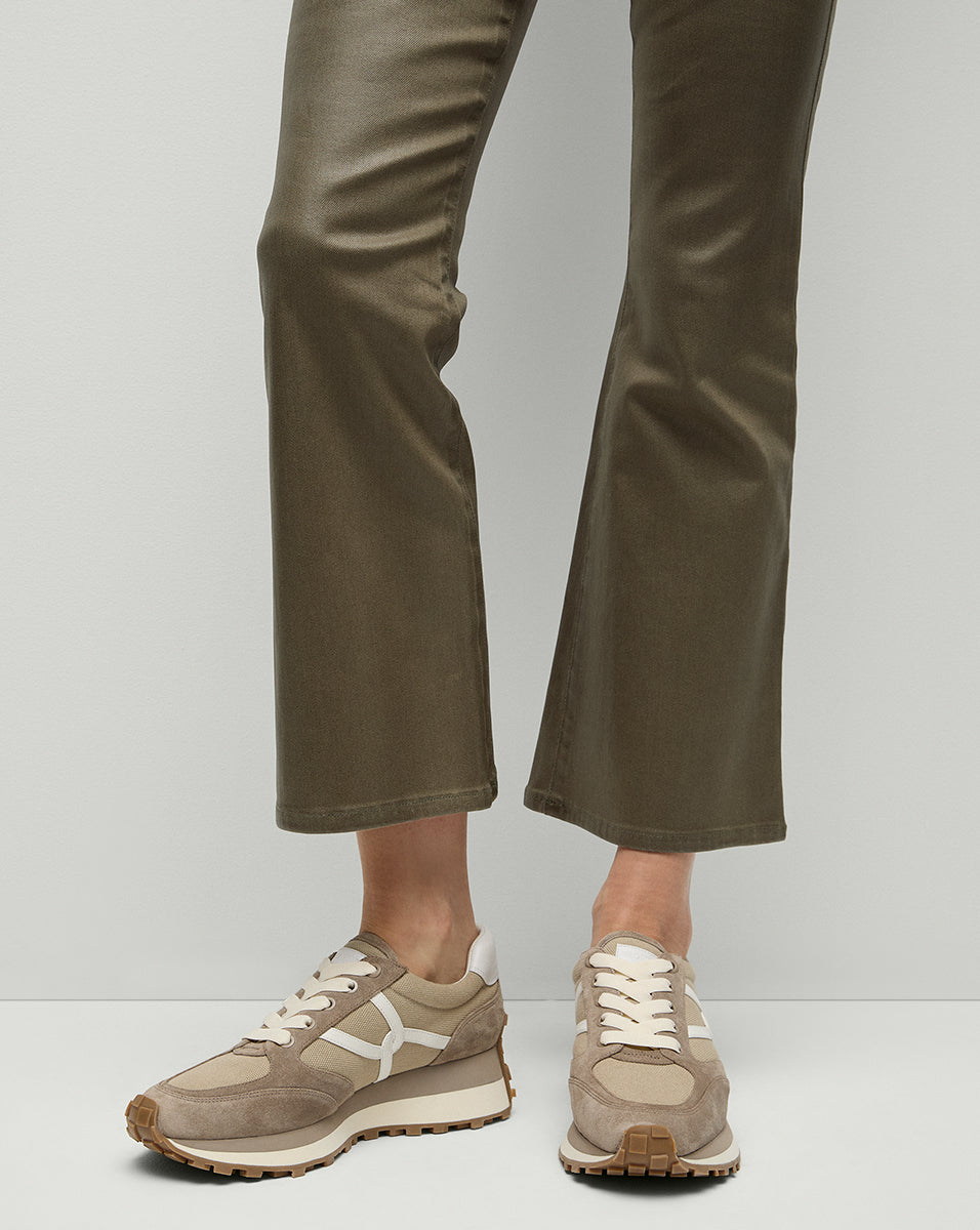 Valentina Leather Sneakers with Cushioned Midsole & Suede Details | Comfortable & Stylish