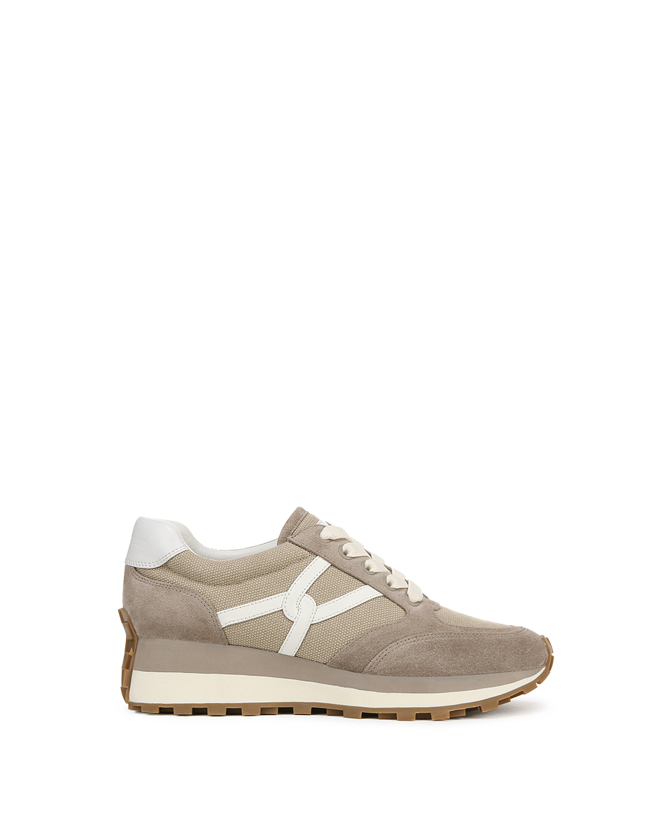 Valentina Leather Sneakers with Cushioned Midsole & Suede Details | Comfortable & Stylish