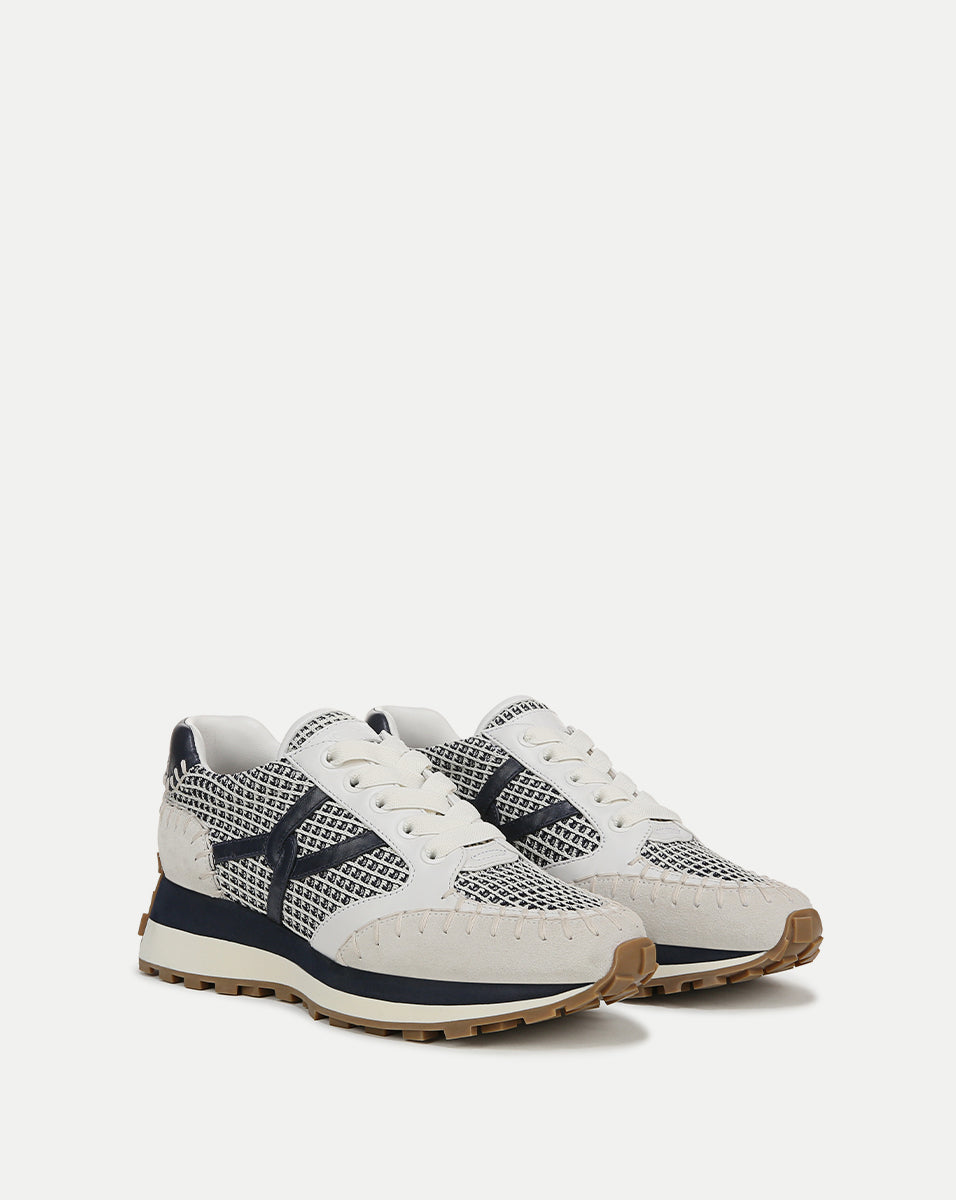 Valentina Leather Sneakers with Cushioned Midsole & Suede Details | Comfortable & Stylish