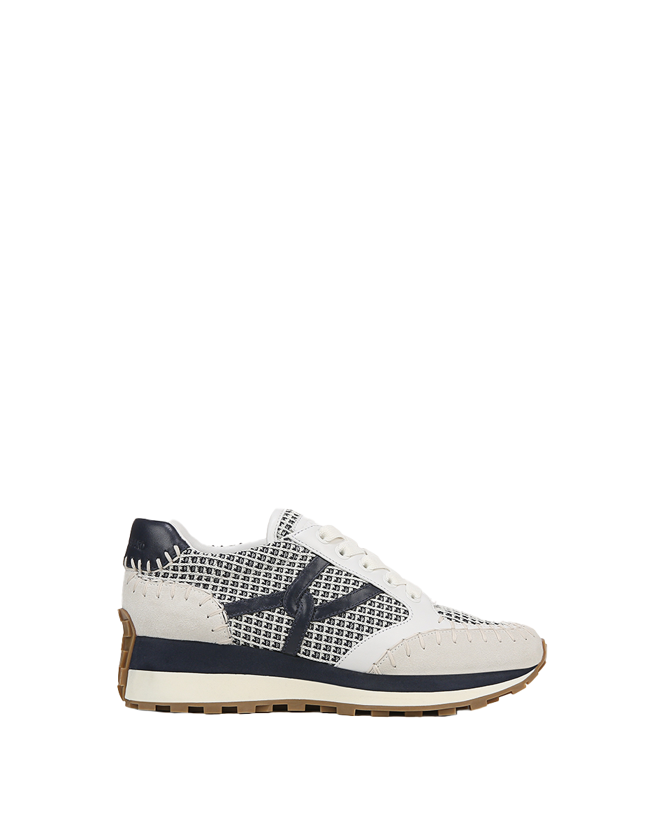 Valentina Leather Sneakers with Cushioned Midsole & Suede Details | Comfortable & Stylish