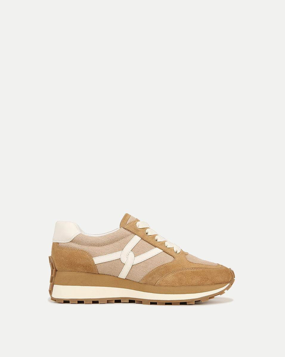 Valentina Leather Sneakers with Cushioned Midsole & Suede Details | Comfortable & Stylish