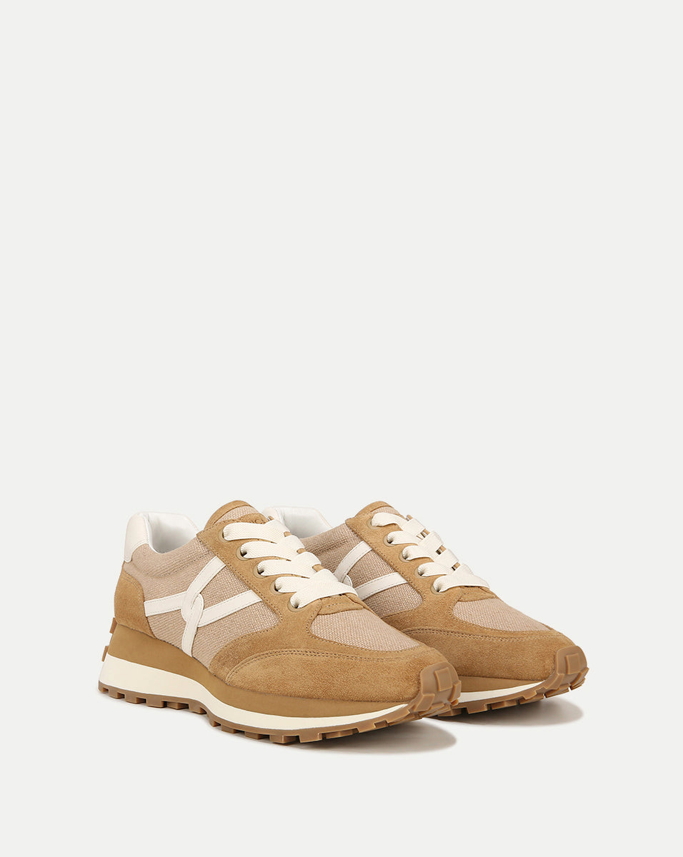 Valentina Leather Sneakers with Cushioned Midsole & Suede Details | Comfortable & Stylish