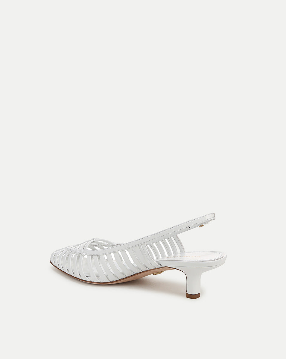 Leather Slingback Pump with Kitten Heel | Britte
