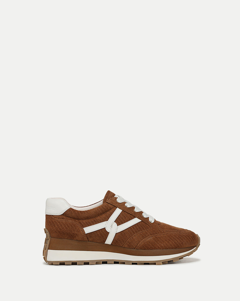 Corduroy Sneakers with 1" Platform & Leather Details | Valentina