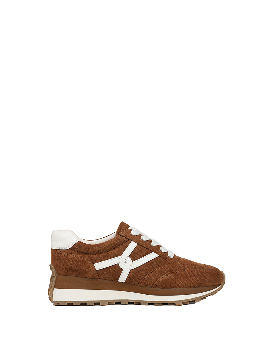 Corduroy Sneakers with 1" Platform & Leather Details | Valentina