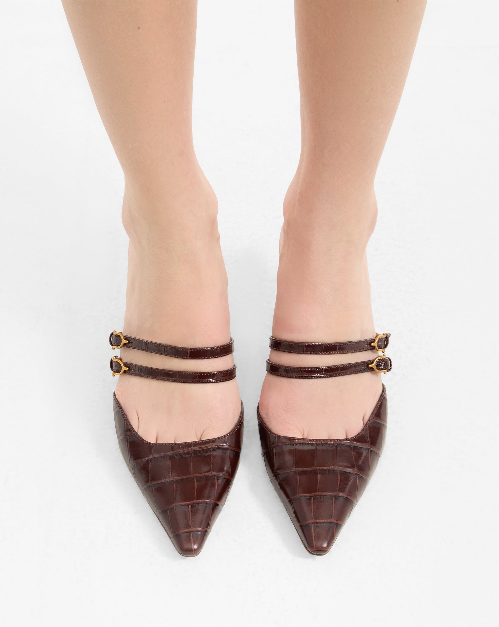 Black Suede Kitten-Heel Mule with Mary Jane Straps | Corrie
