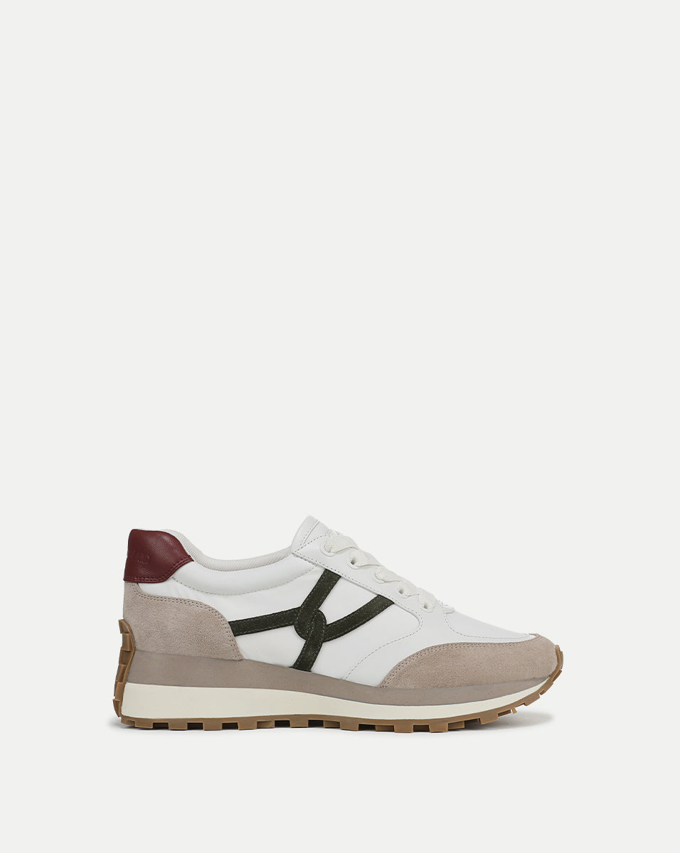 Valentina Leather Sneakers with Cushioned Midsole & Suede Details | Comfortable & Stylish