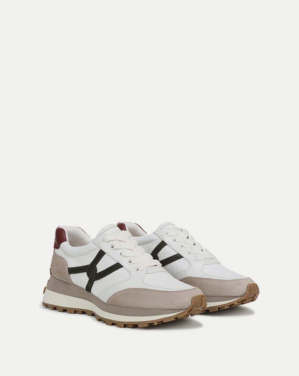 Valentina Leather Sneakers with Cushioned Midsole & Suede Details | Comfortable & Stylish