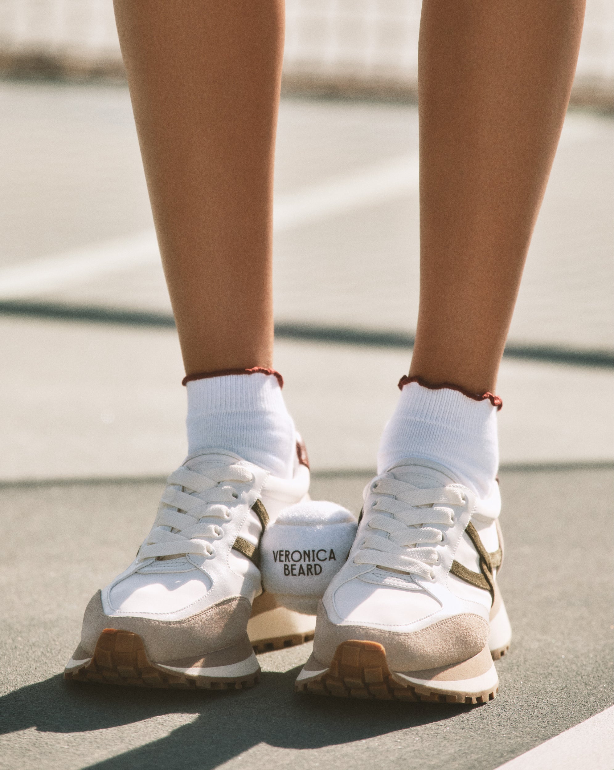 Valentina Leather Sneakers with Cushioned Midsole & Suede Details | Comfortable & Stylish