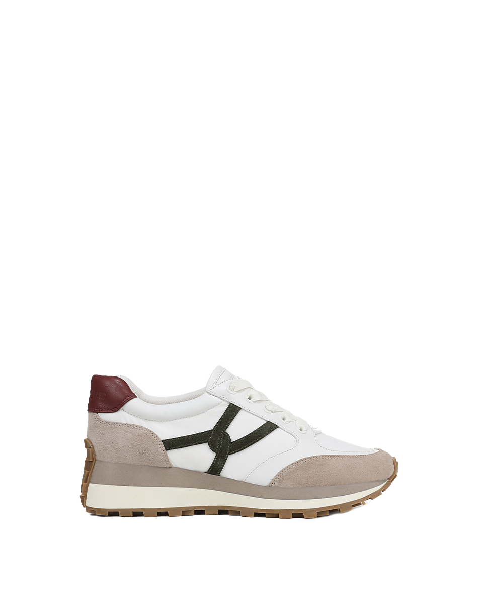 Valentina Leather Sneakers with Cushioned Midsole & Suede Details | Comfortable & Stylish