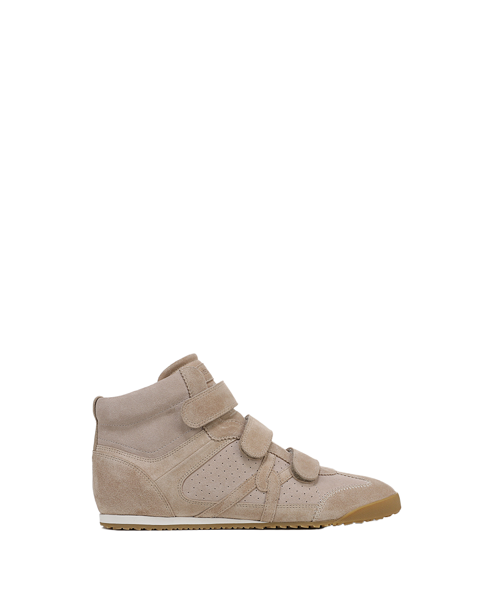 White Leather High-Top Sneakers with Velcro Closure | Nima