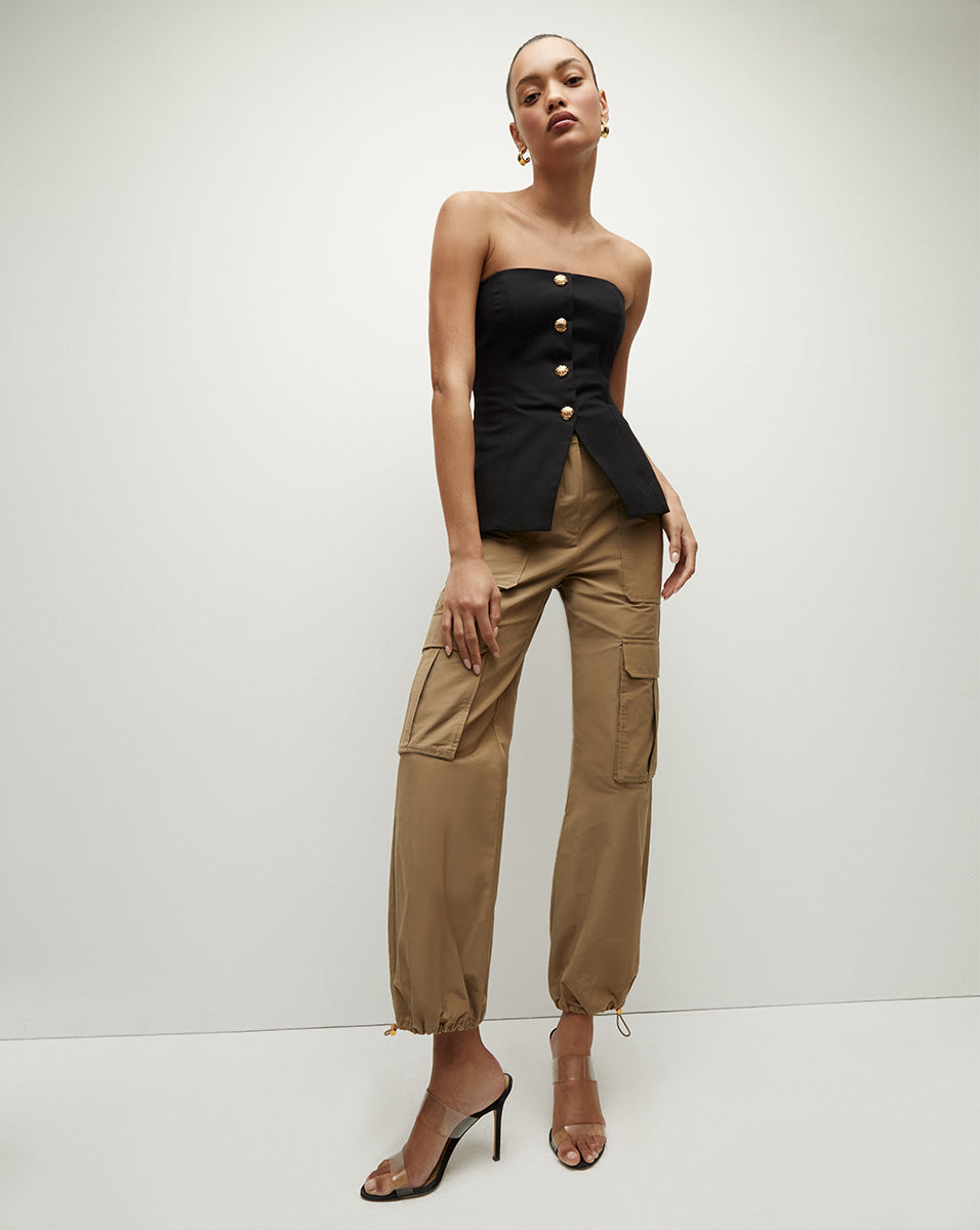 Strapless Bustier Top with Angled Hem | Forman