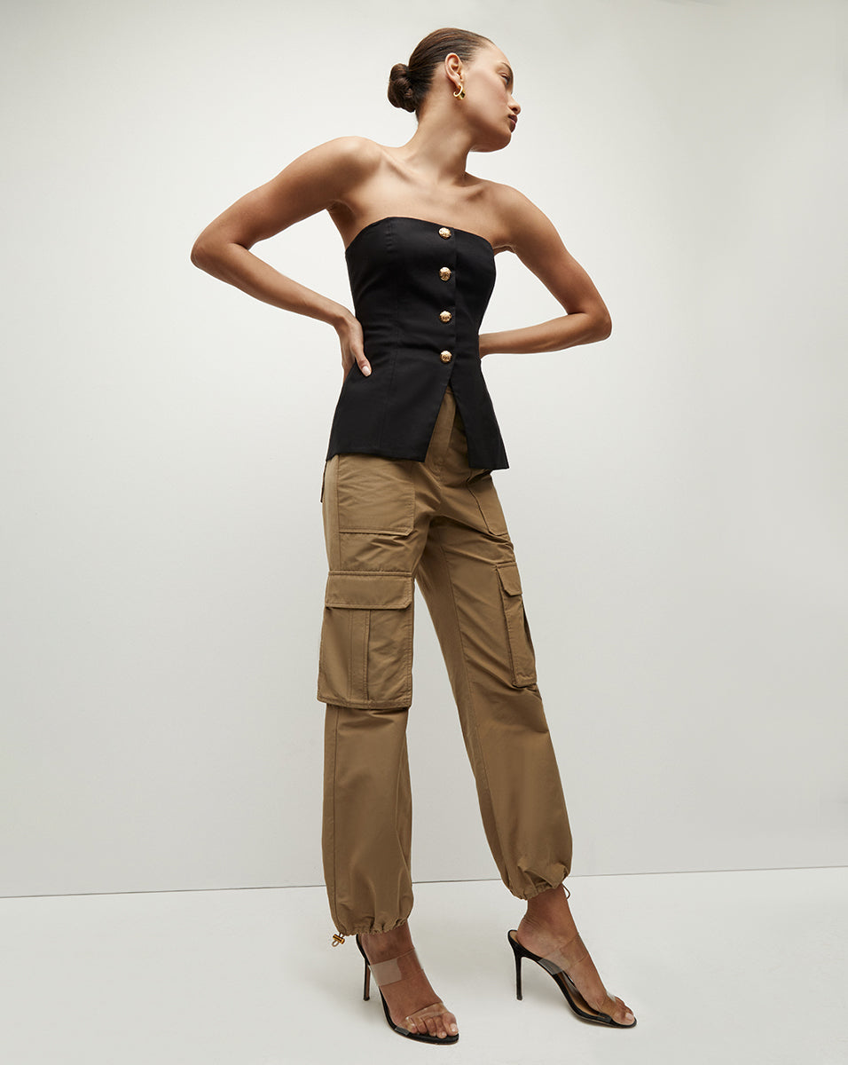 Strapless Bustier Top with Angled Hem | Forman
