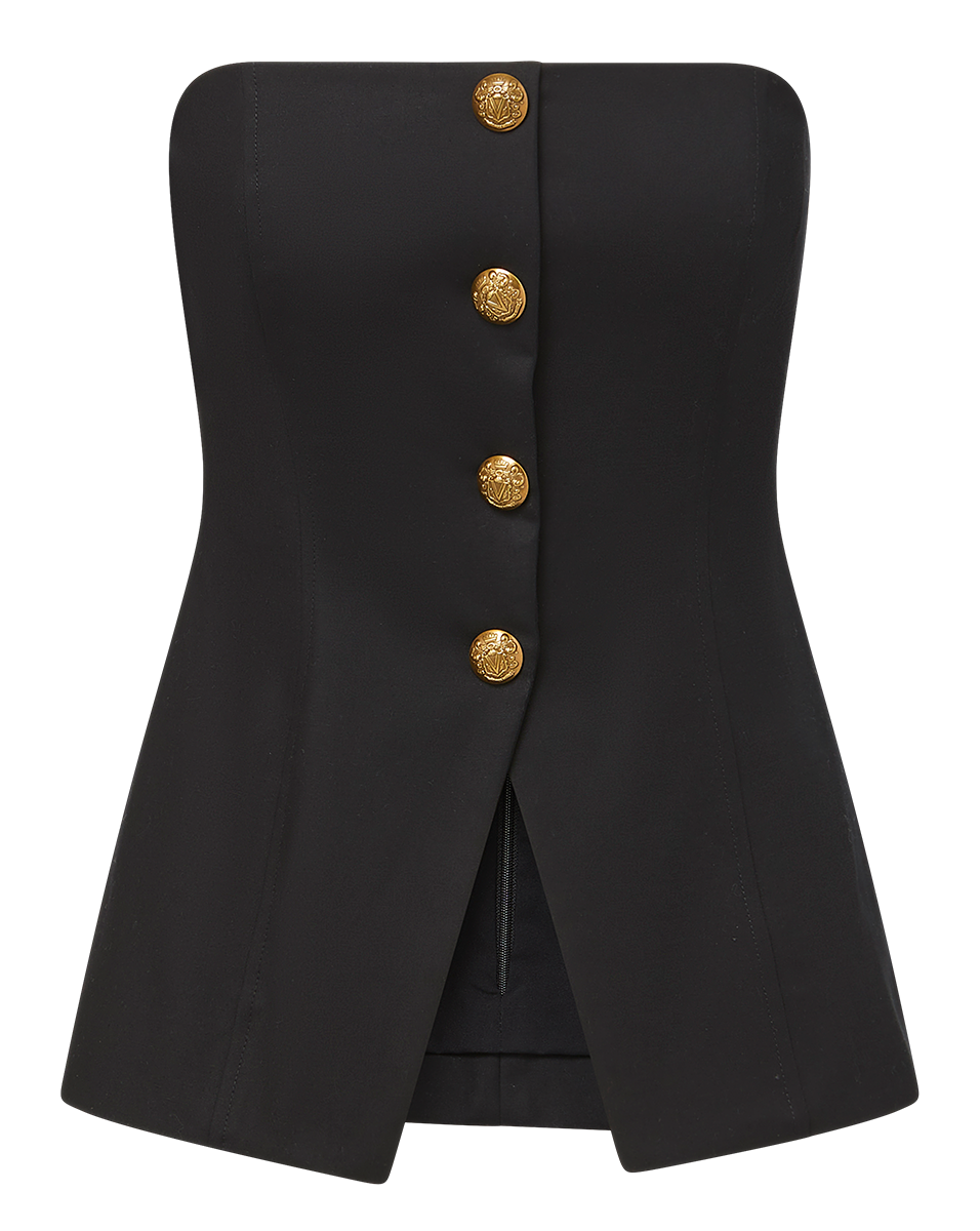 Strapless Bustier Top with Angled Hem | Forman