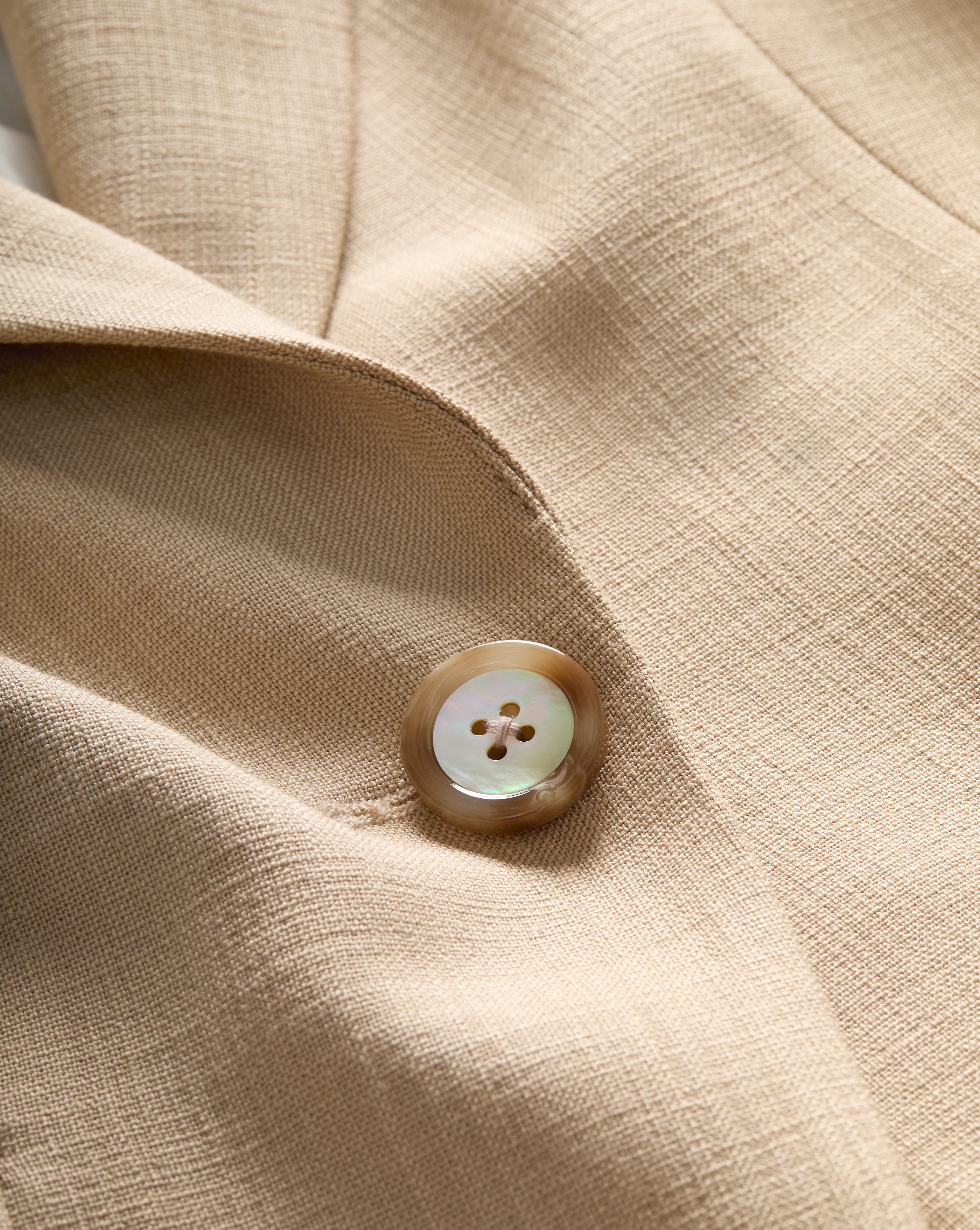 Khaki Stretch Blazer Jacket with Pre-Ruched Sleeves | Battista